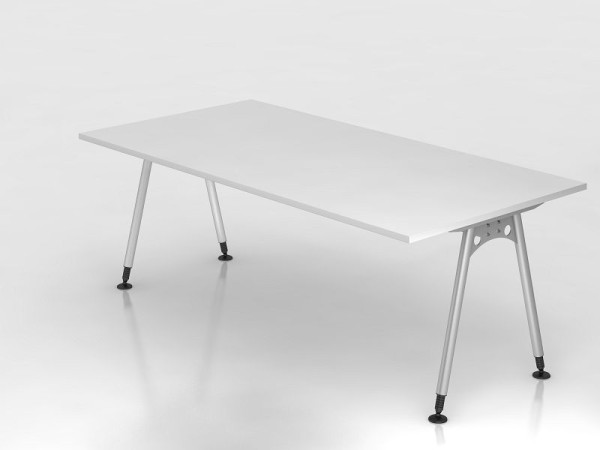 Hammerbacher bureau A-poot 200x100cm wit, rechthoekige vorm, VAS2E/W/S
