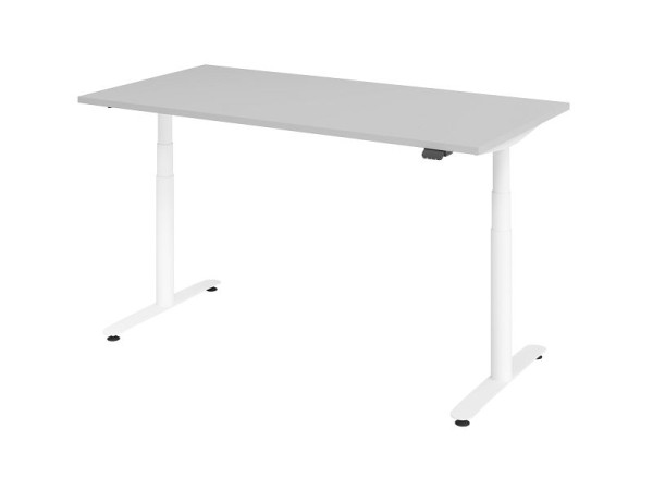 Hammerbacher zit-sta bureau elektrisch 160x80cm grijs/wit, VXDLR16/5/W