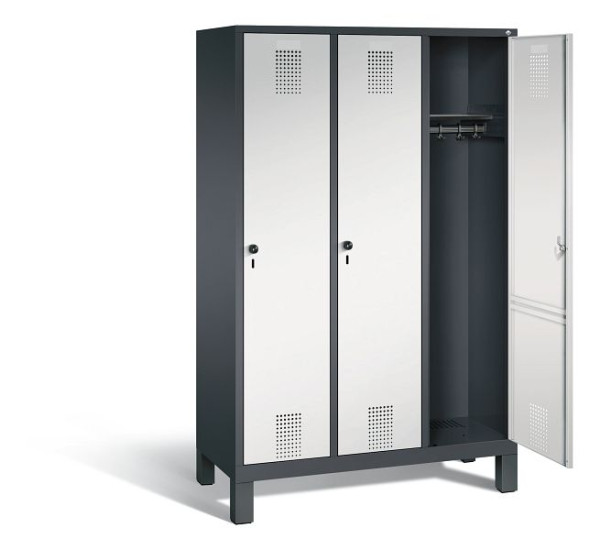 C+P garderobe Evolo, H1850xB1200xD500mm, kleur: zwartgrijs / lichtgrijs, 48010-32 S10046