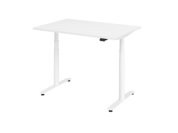 Hammerbacher zit-sta bureau elektrisch 120x80cm wit/wit, VXDLR12/W/W