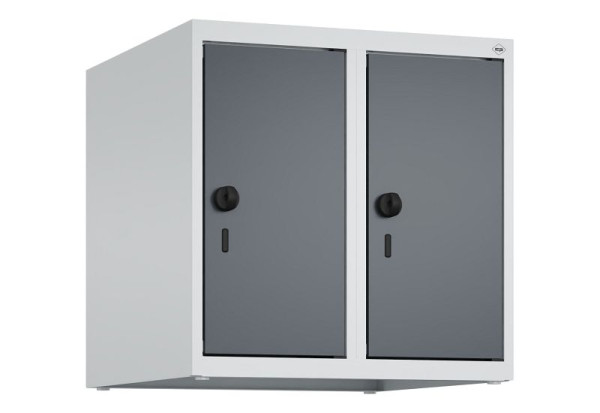 C+P kastopzet Classic PLUS, bovenkast, 7035/7016, veiligheidsdraaisluiting, 500x500x500mm, 2 vakken, 080090-29 S10008