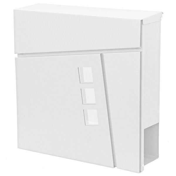 Mendler brievenbus HWC-B29, wandbrievenbus brievenbus krantenvak, gepoedercoat, wit, 68143