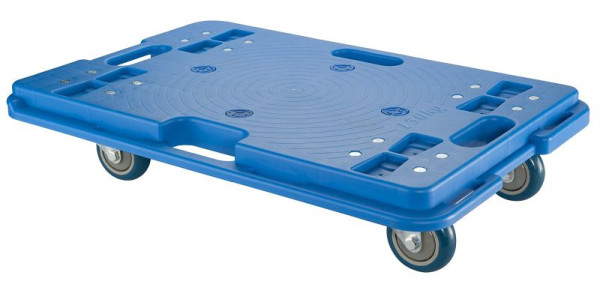 BS Wheels Universele Roller 950, blauw kunststof, plaatmaat 400x600 mm, met 4 blauwe PU wielen, kogellagers, verpakking: 2 stuks, A.-ROLLER.950