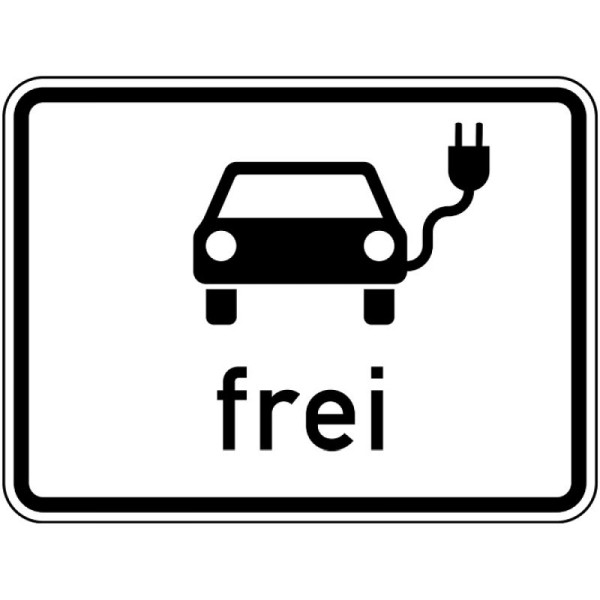 Steen HGS verkeersbord StVO, elektrisch aangedreven voertuigen gratis nr. 1024-20, 315x420mm /RA2/vlakke vorm 3mm, 1024-20-123