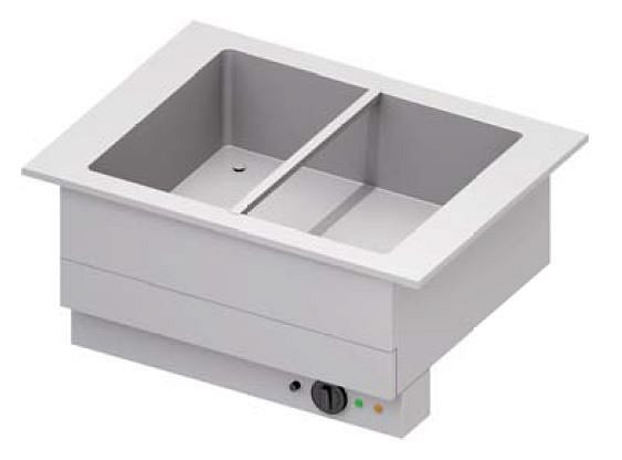 Stalgast bain-marie wastafel "Drop-In" 2xGN 1/1 830x620x390 mm RVS deksel, DI08109
