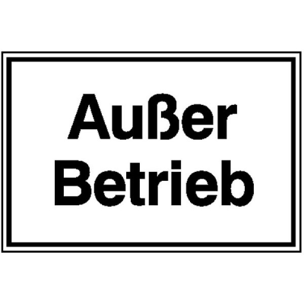 Stein HGS HGS informatiebord voor bedrijfsveiligheid: Buiten bedrijf, 250x150mm/film, zelfklevend, 21.5822