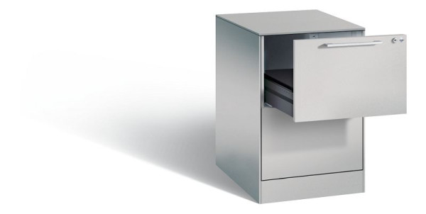 C+P archiefkast Asisto, H710xB440xD600mm, kleur: wit aluminium, beugelgreep, 146 275-221 S10001