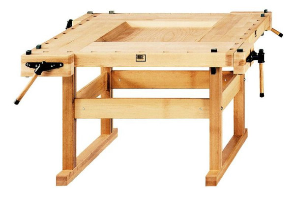 ANKE schaafbank; 4 werkplekken; 1620 x 1620 x 880 mm; Spanwijdte van alle spantangen 105 mm; voor training; met 4 paar rechthoekige bankhaken, 800.031