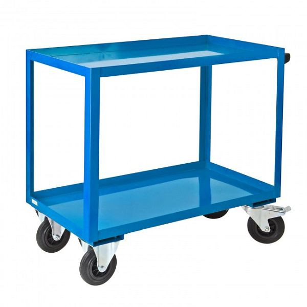 ADB tafelwagen/montagewagen met 2 niveaus, kleur: lichtblauw (RAL 5012), afmetingen BxHxD: 1000 x 915 x 500 mm, 21042
