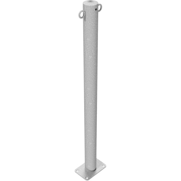 Stone HGS afzetpaal -Bollard-, stationair / voor deuvels, zonder verf, 2 ogen (180°), stalen buis Ø 60 mm, 460p-2