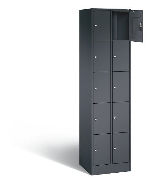 C+P lockerkast serie 8070, H1950xB460xD480mm, kleur: zwart-grijs, 80700-20 S10053