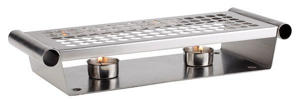 APS voedselverwarmer, 2 vlammen, 34 x 13 cm, hoogte: 6 cm, roestvrij staal, mat gepolijst, 35343