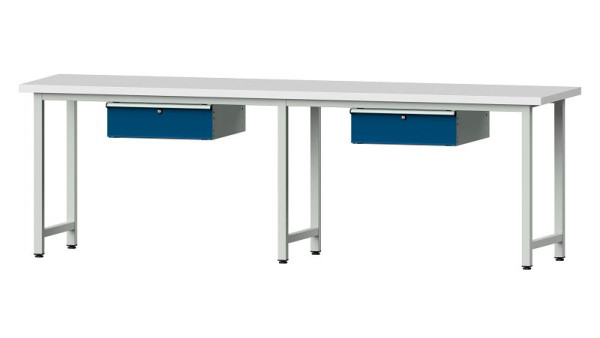 ANKE werkbanken werktafel, model 93, 2800 x 700 x 890 mm, RAL 7035/5010, KSP 40 mm, 400.421