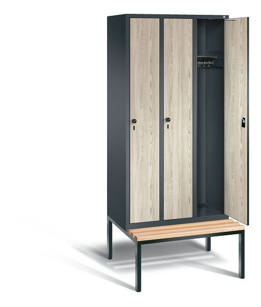 C+P Evolo kleerkast, H2090xB900xD815mm, kleur: antracietgrijs / Sen ash decor, 48050-30 S10636