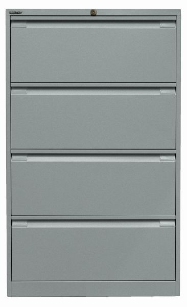 Bisley hangmapkast, dubbel spoor 4 HR laden, zilver, DF4355