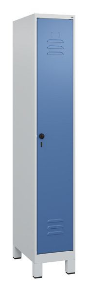 C+P Umkleidespind Classic PLUS, Füße, 1800x300x500mm, 7035/5023, Drehriegel, 0800107-10 S10005