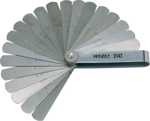 Hazet voelermaat, 0,05 - 1,0, controle elektrodenafstand bougies mm maat = voelermaat set D 20 stuks 0,05 - 1,0, 2147