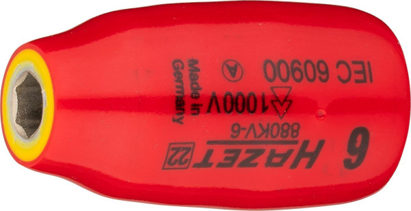 Hazet dop, zeskant, hol vierkant 10 mm (3/8"), 6 mm, kort type, 880KV-6