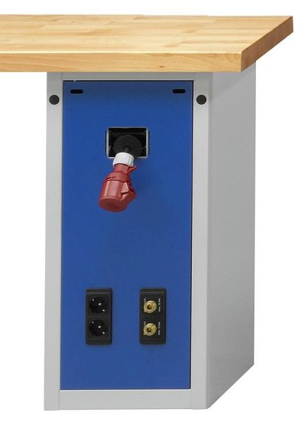 ANKE energieblok energievoorziening; 380x615; 1xDoppelsteckdose; Kabelhaspel met CEE-stekker; Kabellengte 18 m 2x snelkoppeling perslucht