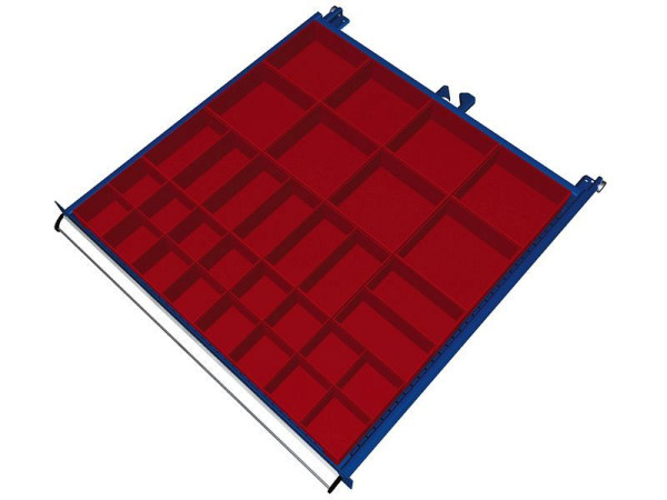 KLW scheidingsmateriaalset voor laden vanaf vakhoogte 50 mm (kasthoogte 26 mm) in SGB kast, kastmaat 725 x 750 mm B x D, SGB-B10-026