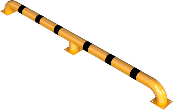 Schake vrachtwageninstaphulp, recht, gemaakt van Ø152,4x2,9mm ronde buis, totale lengte: ca. 3600mm, voor pluggen, thermisch verzinkt en geel gecoat, 40157GBG