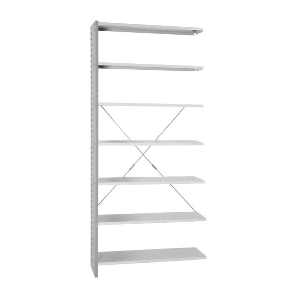 Lüllmann aanbouwplank, insteeksysteem, 7 planken, 2230 x 1000 x 400 mm, lichtgrijs, 810471