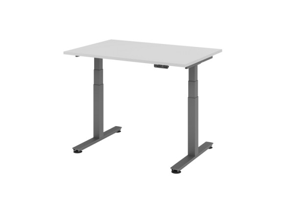 Hammerbacher zit-sta bureau elektrisch 120x80cm grijs, VXDSM12/5/G
