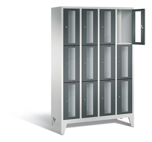 C+P lockerkast Classic, H1850xB1190xD500mm, kleur: lichtgrijs / antracietgrijs, 8010A403 S10023