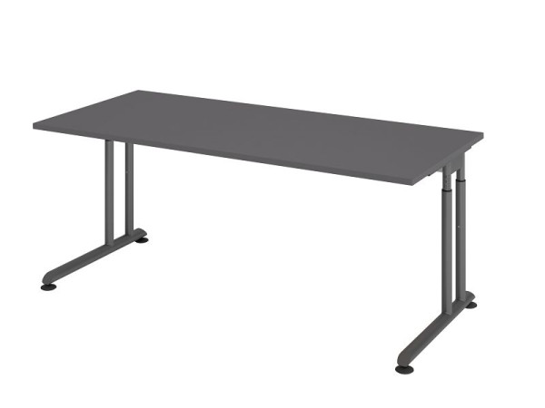 Hammerbacher bureau C-poot 180x80cm grafiet/grafiet, VZS19/G/G