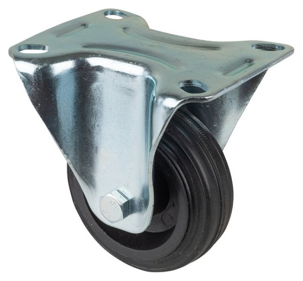 BS-rollen transportrol, vaste rol, wielbreedte 30 mm, wiel-Ø 80 mm, draagvermogen 50 kg, kunststof, rollager, plaat, VE = 4 stuks, L410.B45.080