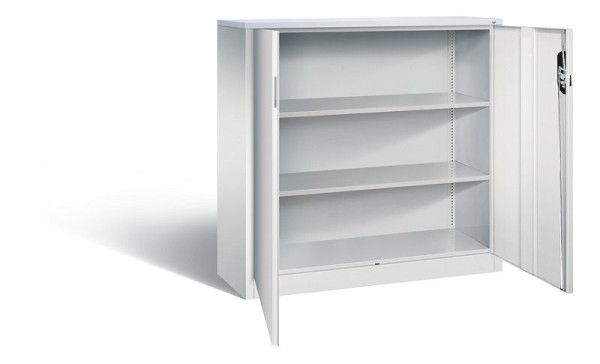 C+P kantoorkast Acurado, H1200xB1200xD400mm, kleur: lichtgrijs, verzonken handgreep, 3 niveaus, 9467-1200 S10192