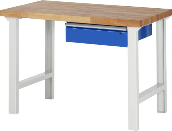 RAU werkbank serie 7000 - modulair ontwerp, 1 x lade, 1250x840x700 mm, 03-7001A1-127B4S.11