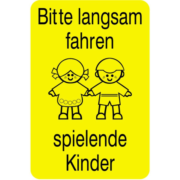 Stein HGS HGS speciaal bord, Rijd langzaam, spelende kinderen, 500 x 750 mm, 15055