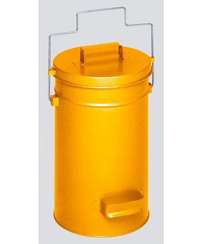DENIOS veiligheidscontainer met deksel, geel, 15 liter inhoud, 284065