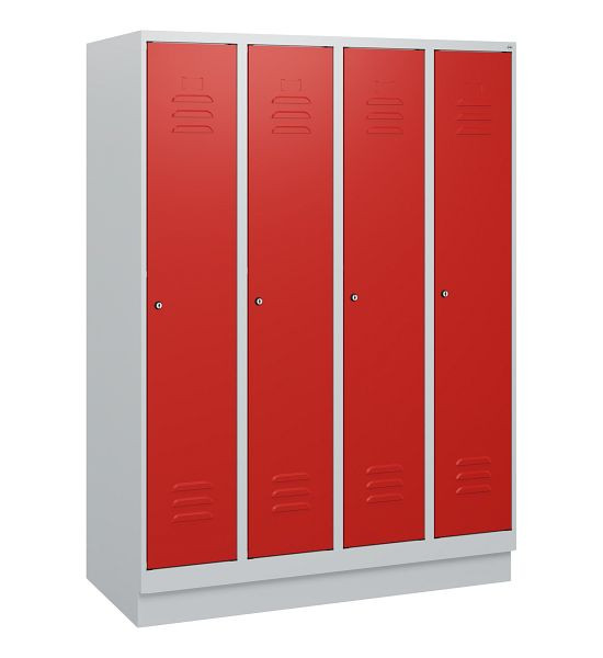 C+P luierkluis Classic PLUS, onderbouw, 4 vakken, 1630x1200x500mm, 7035/3020, cilindersloten, 0800205-40 S10017