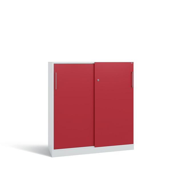 C+P Schiebetürenschrank Asisto, H1310xB1200xT435 mm, Grau/Rubinrot/DBS Hellgrau, 142031-000 S10174