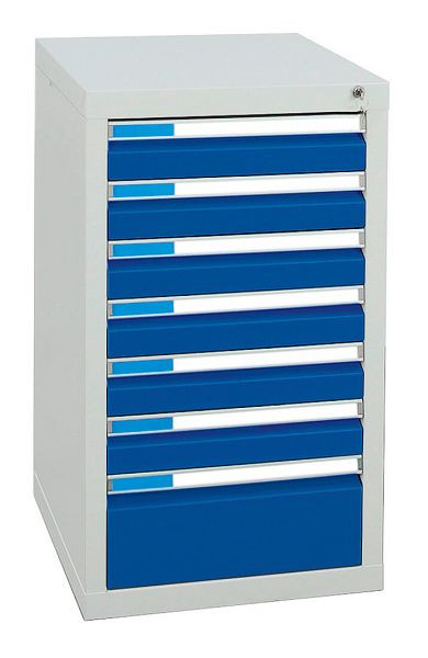 stumpf ladekast serie ESTA, RAL 7035/5010, 7 laden (6x100, 1x200 mm), 7601274