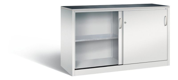 C+P schuifdeurkast Acurado, H1000xB1600xD600mm, kleur: lichtgrijs, beugelgreep, 2166-09 S10039