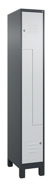 C+P Z-Spind Classic PLUS, C Z-Spind, Classic PLUS, voeten, 2 compartimenten, 1950x300x500mm, 7016/7035, cilindersloten, 080013-102 S10028