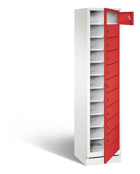 C+P wasautomaat Evolo, H1800xB420xD500mm, kleur: verkeerswit / vuurrood, 48160-110 S10128
