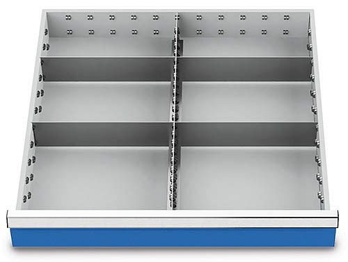 Bedrunka + Hirth lade-inzet T736 R 24-24, voor frontpaneel hoogte 75 mm, 1 x MF 600 mm, 4 x TW 300 mm, 144BLH75