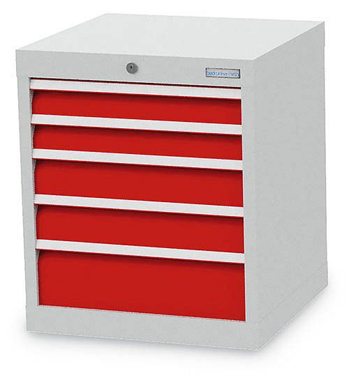 Bedrunka + Hirth ladekast, R 18-16, aantal laden: 5, 530 x 500 x 619 mm, paneelhoogte in mm: 2x75, 2x100, 1x150, draagvermogen in kg: 50, 46.2210