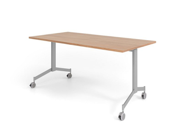 Hammerbacher verrijdbare klaptafel 160x80cm, walnoot, tafelblad kantelbaar 90°, VKF16/N/S