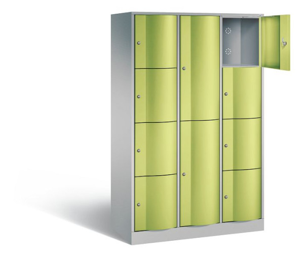 C+P combinatie lockerkast Resisto, H1950xB1148xD540mm, kleur: wit aluminium / virid groen, 8070-3723 S10026