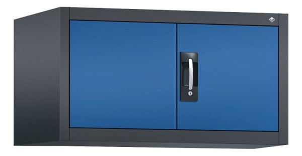 C+P bovenkast Acurado, H500xW930xD600mm, kleur: zwartgrijs / gentiaanblauw, verzonken handgreep, 9294-000 S10022