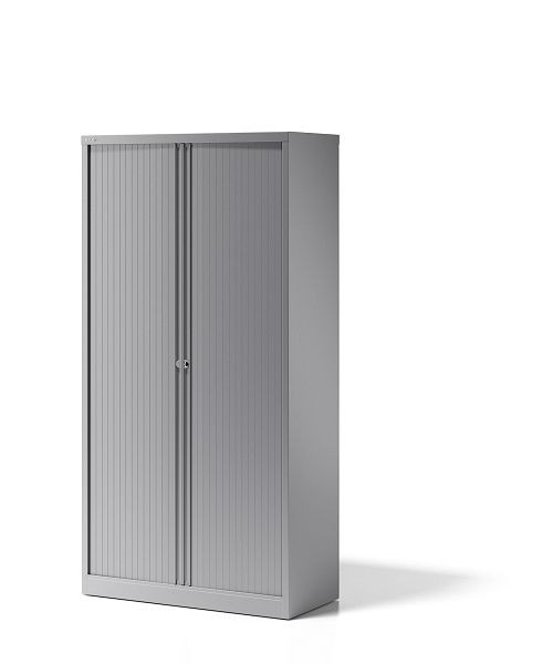 Bisley rolluikkast Essentials, met 4 planken voor 5 ordnerhoogtes, zilver, YETB10194SSL355