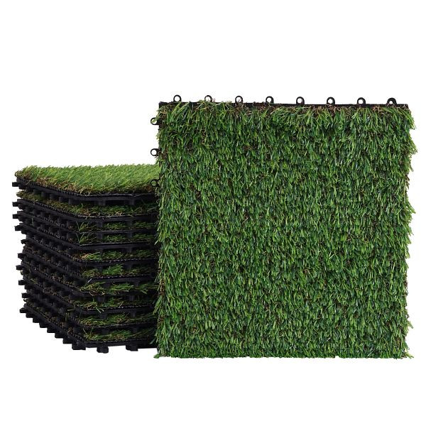 Mendler grastegel HWC-E13, gazontegel grasmat kunstgras, balkon/terras 11x elk 30x30cm = 1m², 65050