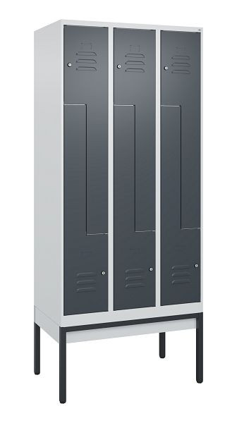 C+P Z-Spind Classic PLUS, Gestell, 6 Abteile, 2120x900x500mm, 7035/7016, Zylinderschlösser, 0800337-306 S10023