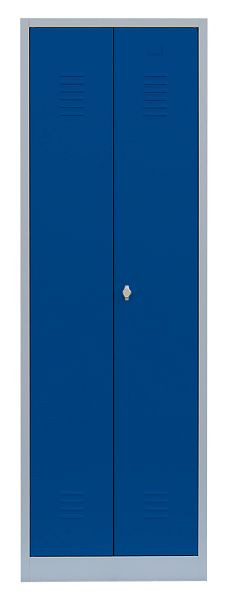 Lüllmann stalen kledingkast/garderobe, 1800 x 600 x 500 mm, lichtgrijs/gentiaanblauw, 510421