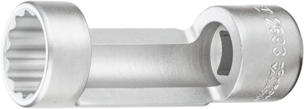 Hazet schokdemperdop (dubbele zeskant), hol vierkant 12,5 mm (1/2 inch), uitwendig dubbel zeskantprofiel, 21 mm, 2593-21
